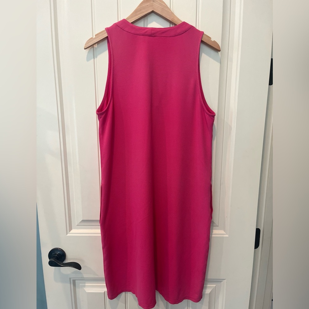 Tommy Bahama Hot Pink Lace-Up Sleeveless Midi Dress Medium Ombré/Faded Front - Picture 6 of 8